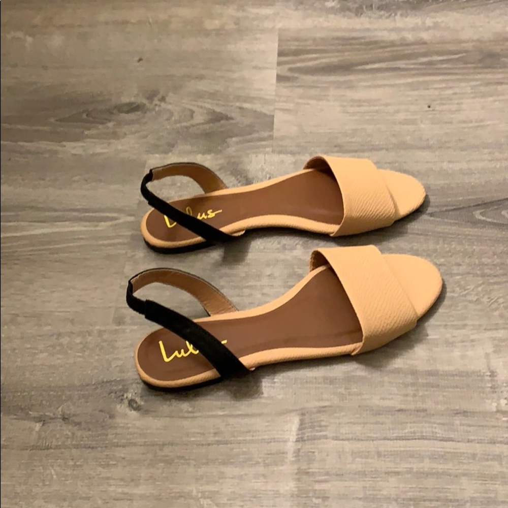 Lulus • cream strapped flats